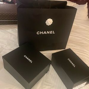 Chanel bag and shoe boxes